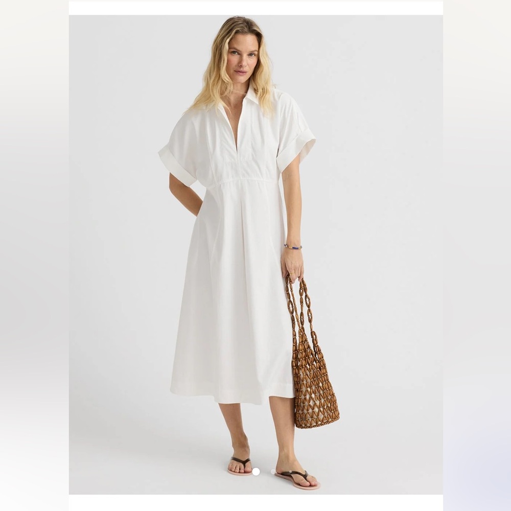 Unsubscribed Pleated Cotton Sateen Shirtdress